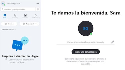 iniciar chat Skype